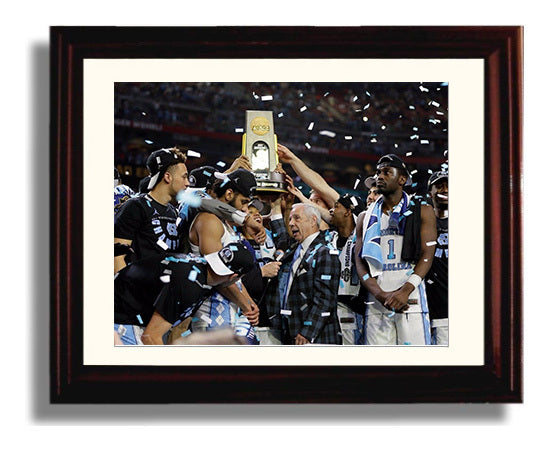 North Carolina Basketball NCAA Championship Trophy Celebration 2017 College Basketball Wall Art 8x10 Beveled Frame college basketball wall art print