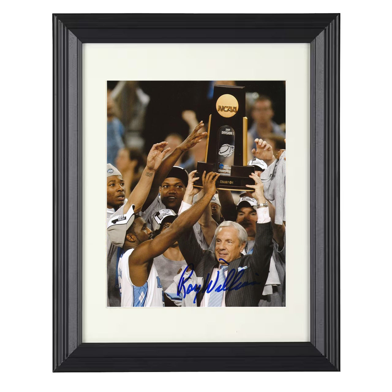 North Carolina – Roy Williams Championship Trophy – 8x10 black beveled framed college basketball wall art