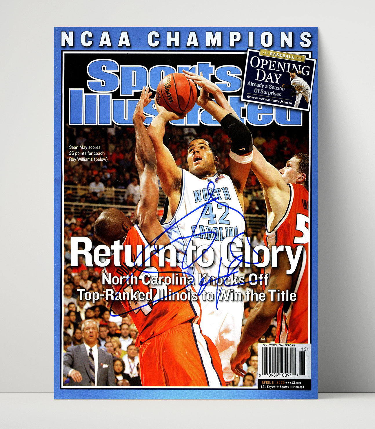 North Carolina Basketball Sean May Return to Glory SI Cover 2005 College Basketball Wall Art 16x20 Unframed Print college basketball wall art print