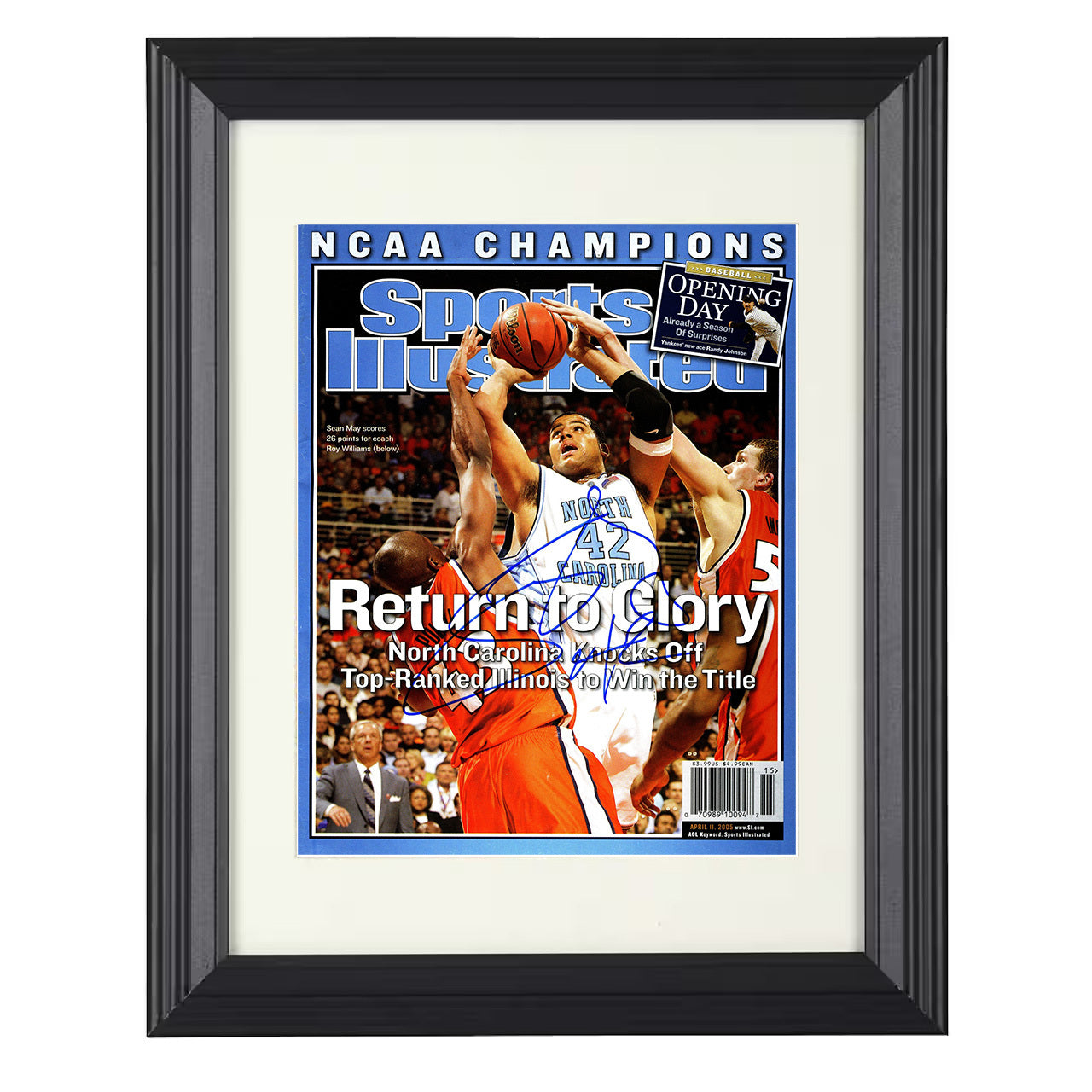 North Carolina – Sean May Return to Glory 2005 SI – 8x10 black beveled framed college basketball wall art