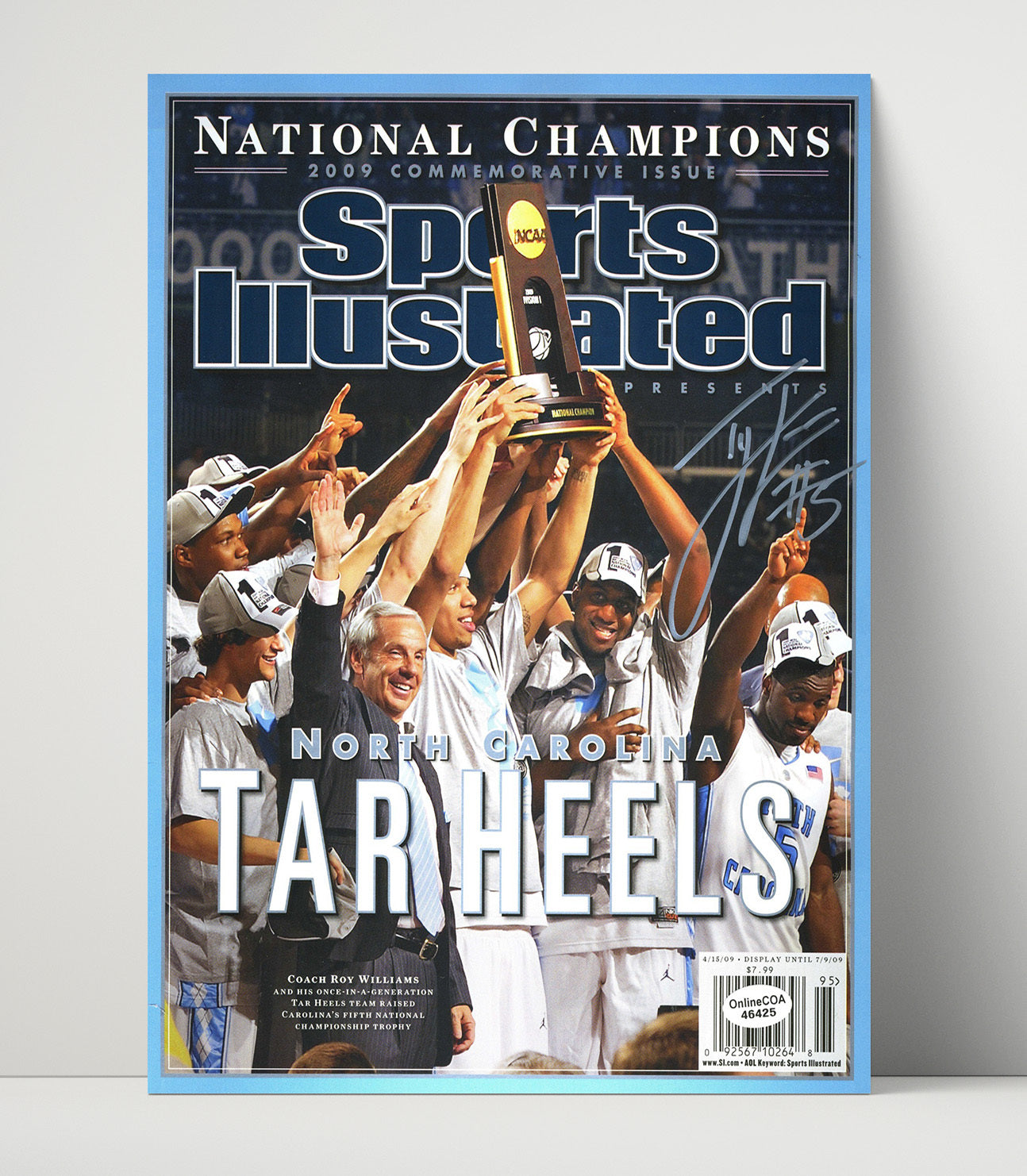North Carolina Basketball Ty Lawson Championship Trophy SI Cover 2009 College Basketball Wall Art 16x20 Unframed Print college basketball wall art print