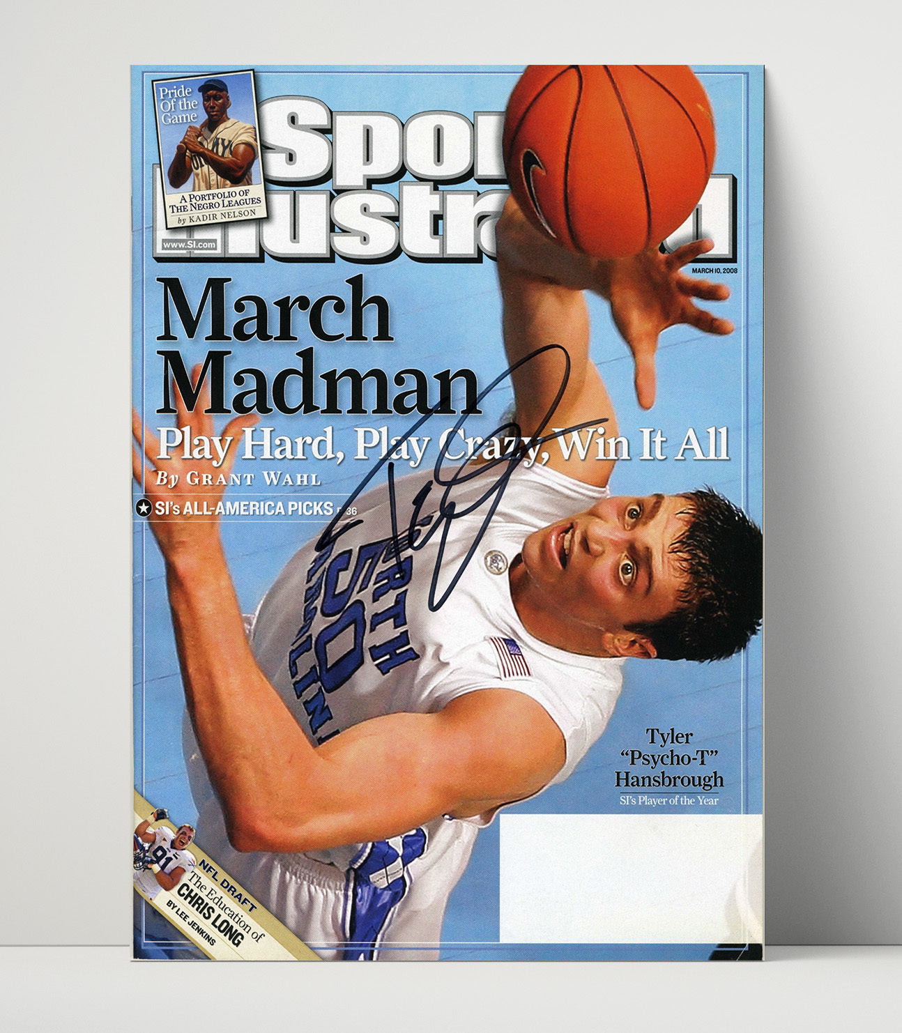 North Carolina Basketball Tyler Hansbrough March Madness SI Cover 2008 College Basketball Wall Art 16x20 Unframed Print college basketball wall art print