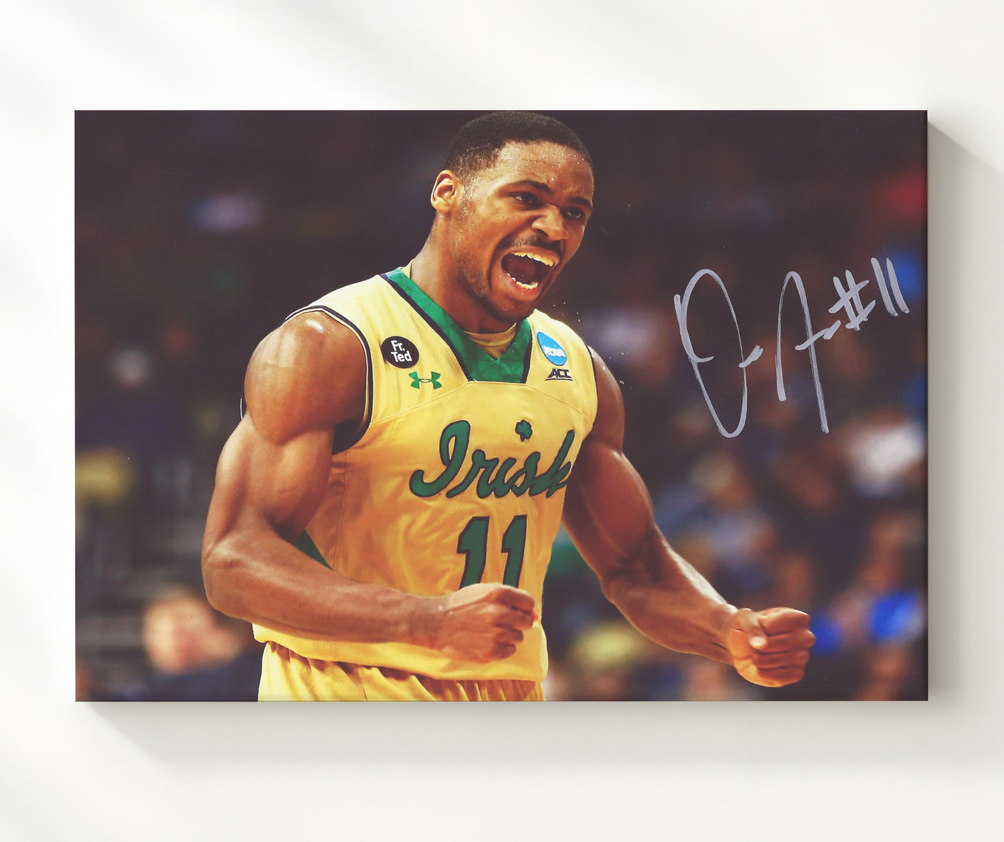 Notre Dame Basketball Demetrius Jackson Emotional Celebration College Basketball Wall Art 20x24 Canvas college basketball wall art print