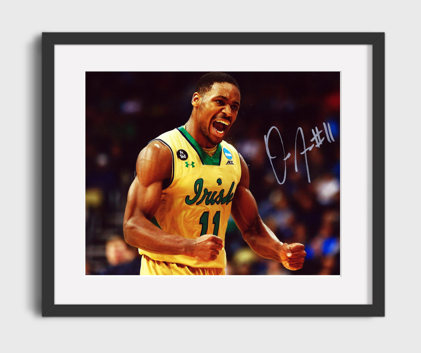 Notre Dame Basketball Demetrius Jackson Emotional Celebration College Basketball Wall Art 16x20 Gallery Frame college basketball wall art print