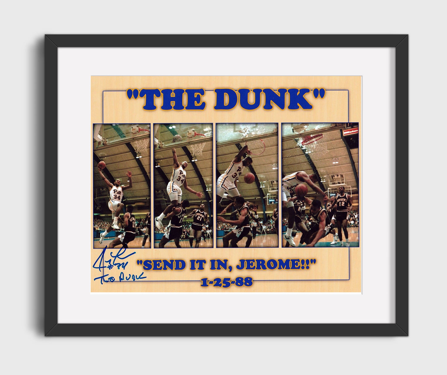 Pittsburgh Basketball Jerome Lane The Dunk Glass Shatter Sequence College Basketball Wall Art 16x20 Gallery Frame college basketball wall art print