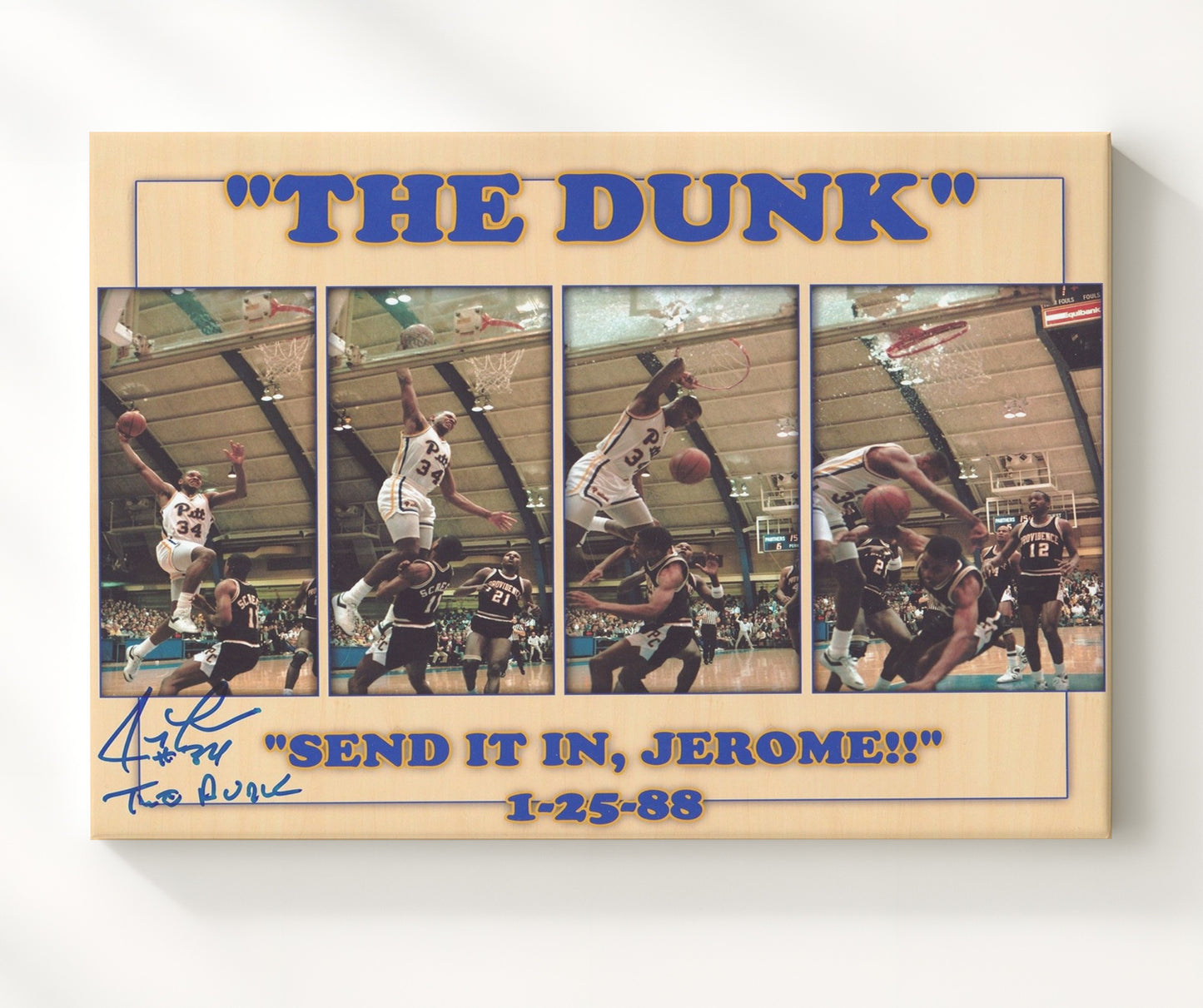 Pittsburgh Basketball Jerome Lane The Dunk Glass Shatter Sequence College Basketball Wall Art 20x24 Canvas college basketball wall art print