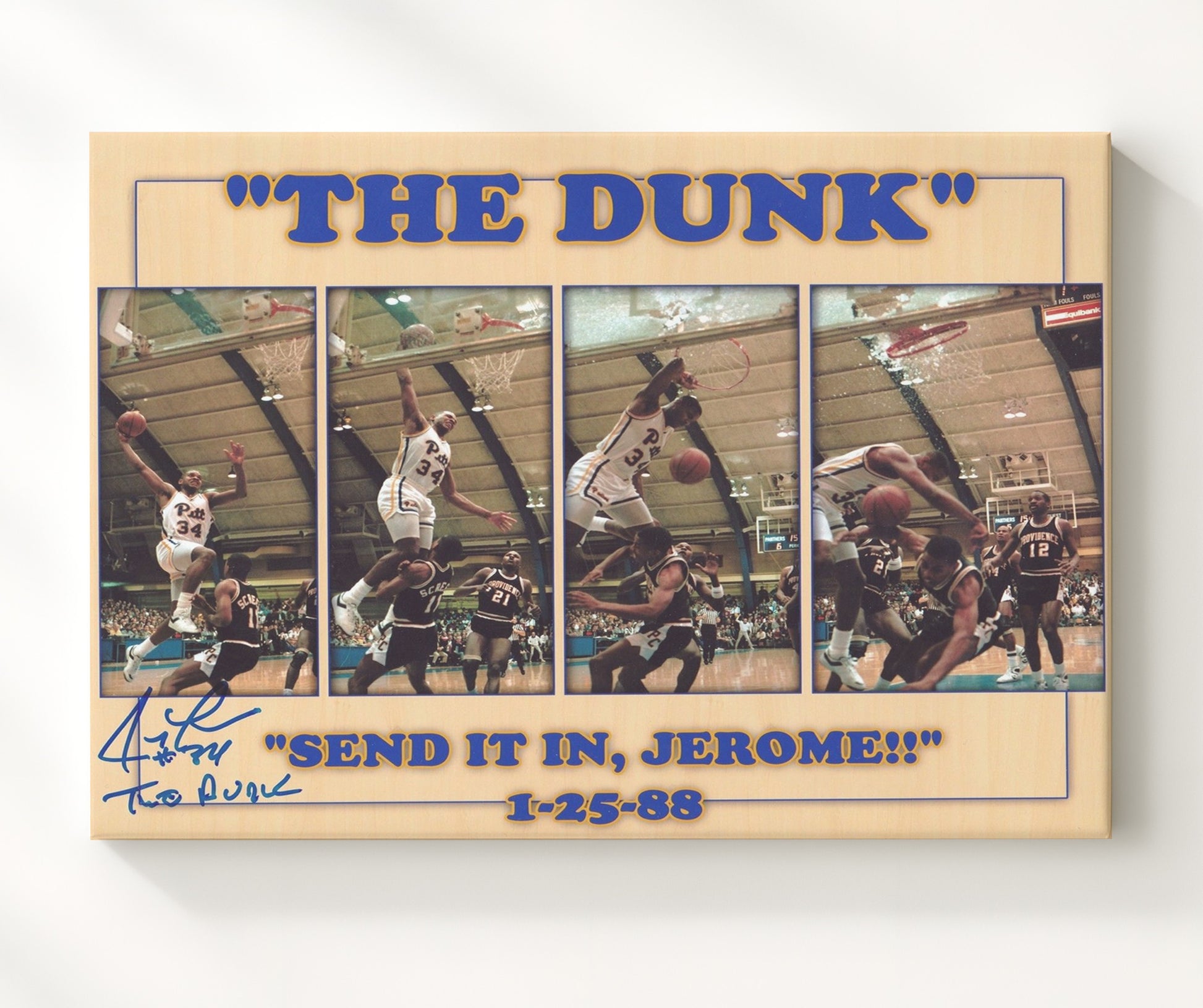 Pittsburgh Basketball Jerome Lane The Dunk Glass Shatter Sequence College Basketball Wall Art 20x24 Canvas college basketball wall art print