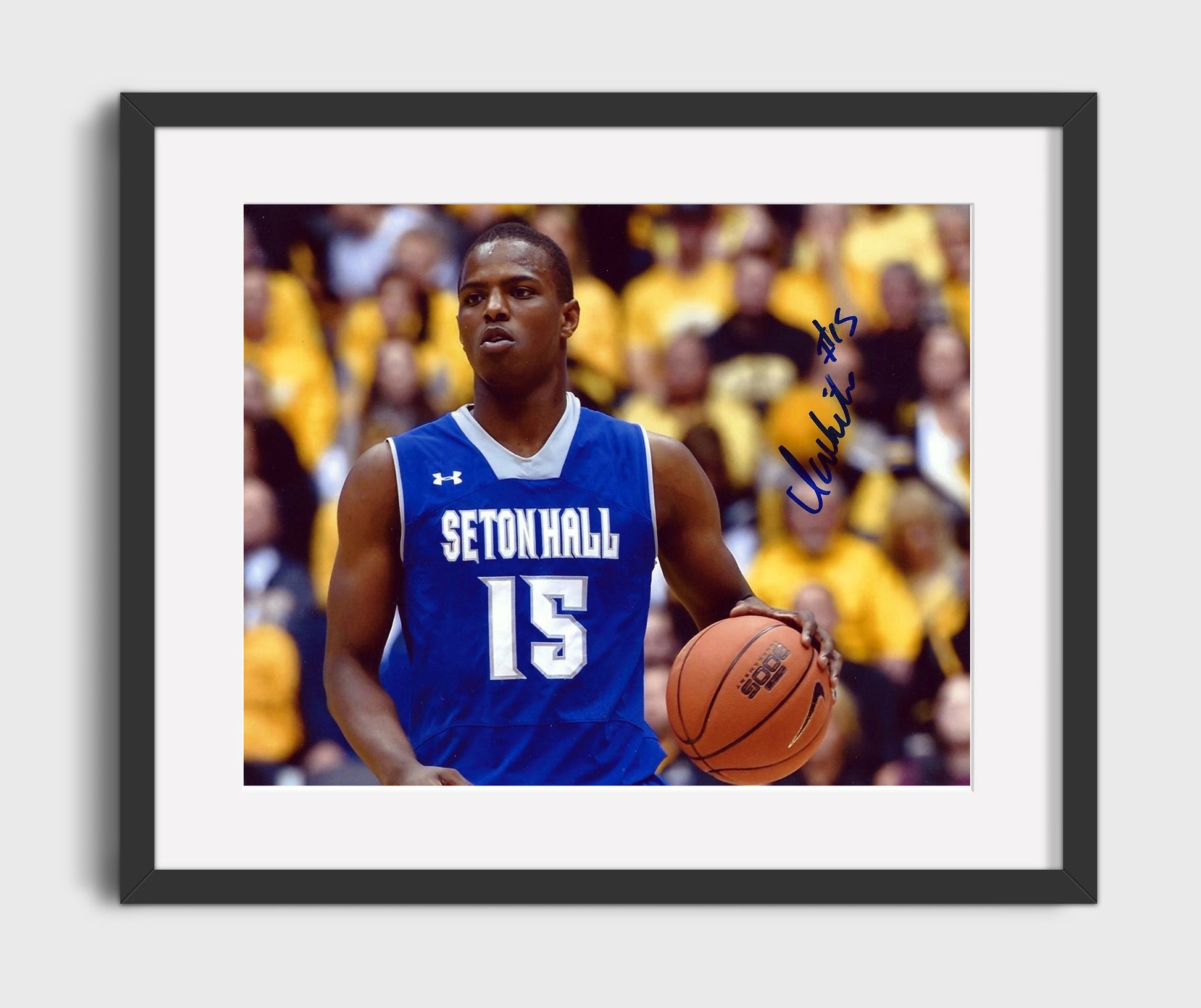 Seton Hall Basketball Isaiah Whitehead Floor General Control College Basketball Wall Art 16x20 Gallery Frame college basketball wall art print