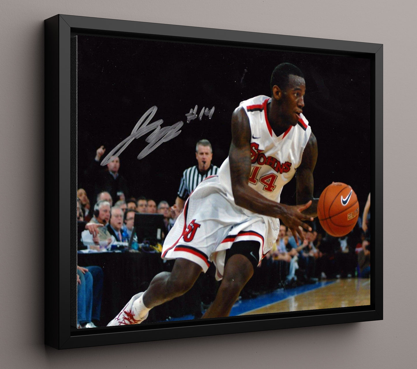 St Johns Basketball Jakarr Sampson Fast Break Drive College Basketball Wall Art 16x20 Framed Canvas college basketball wall art print