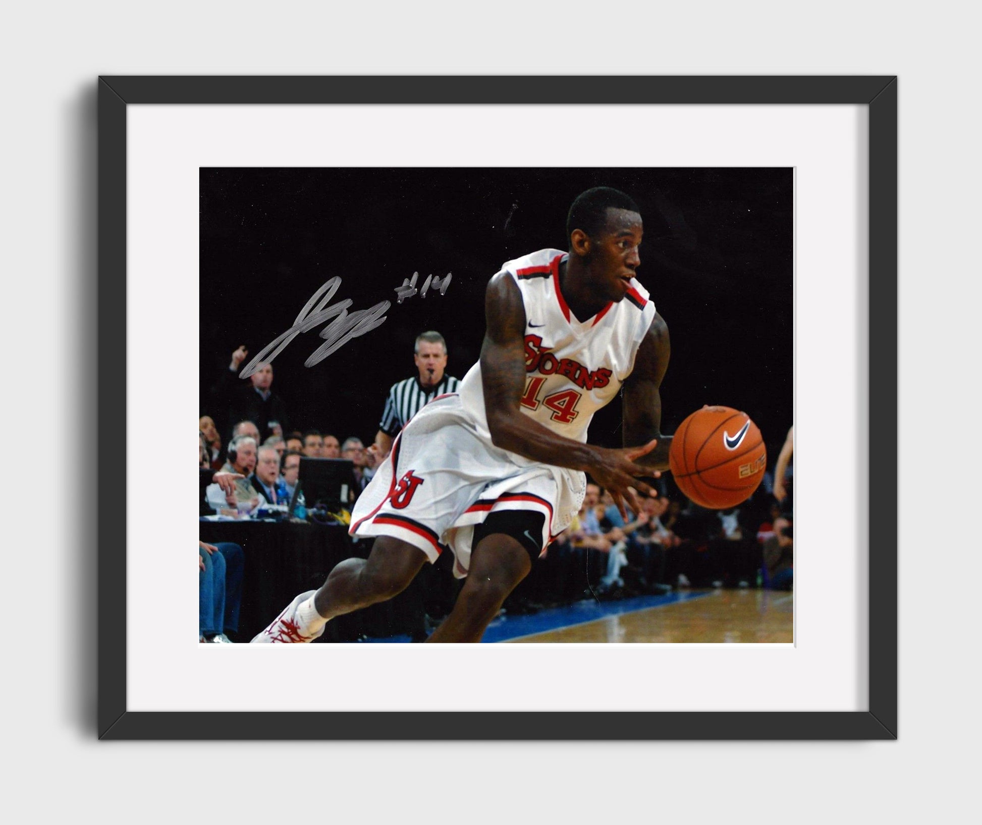 St Johns Basketball Jakarr Sampson Fast Break Drive College Basketball Wall Art 16x20 Gallery Frame college basketball wall art print