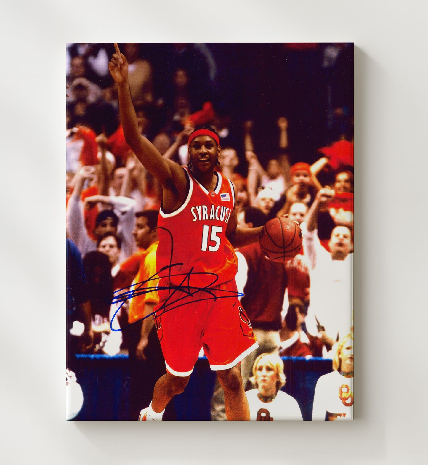 Syracuse Basketball Carmelo Anthony National Title Drive SI Cover 2003 College Basketball Wall Art 20x24 Canvas college basketball wall art print