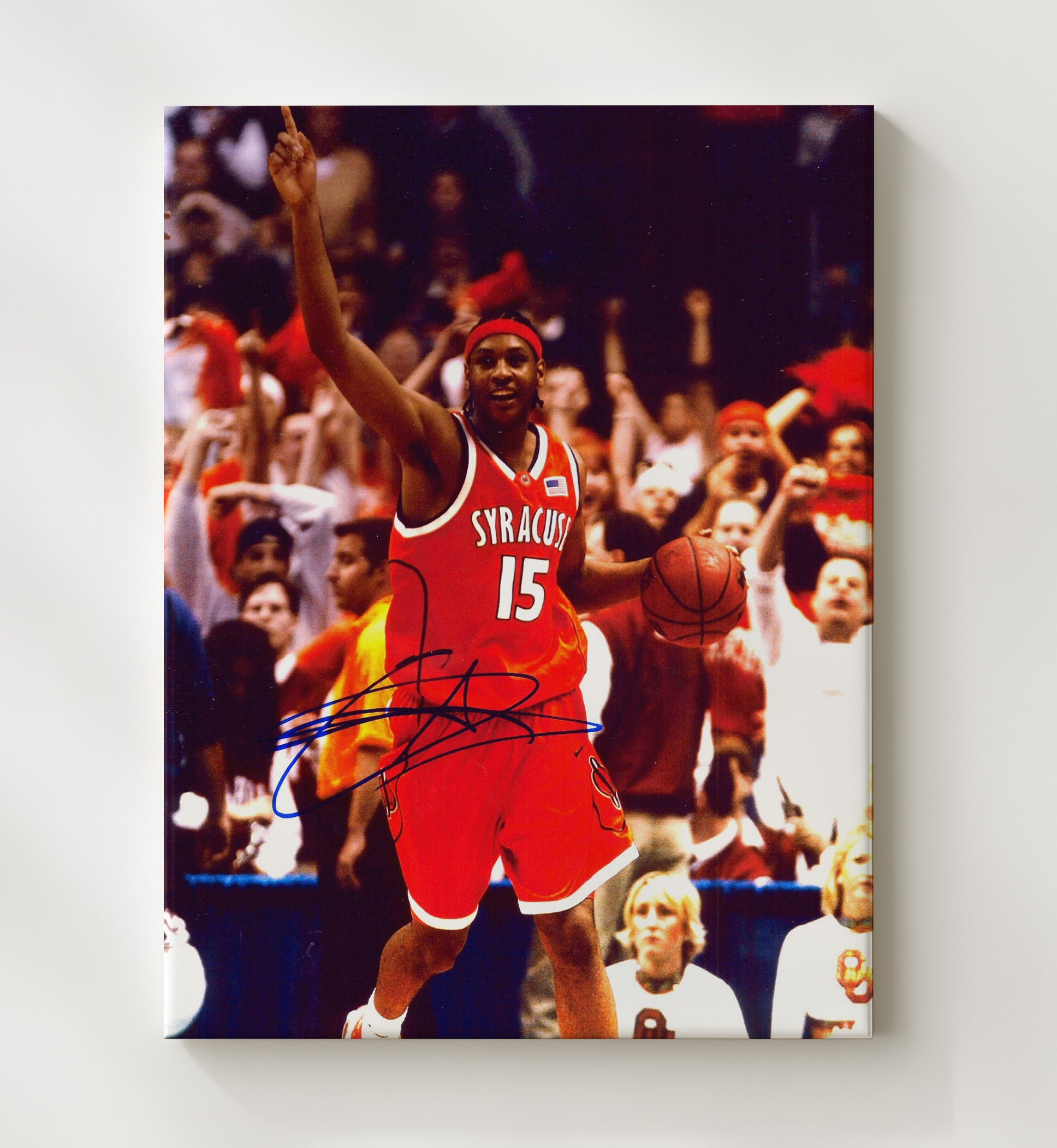 Syracuse Basketball Carmelo Anthony National Title Drive SI Cover 2003 College Basketball Wall Art 20x24 Canvas college basketball wall art print