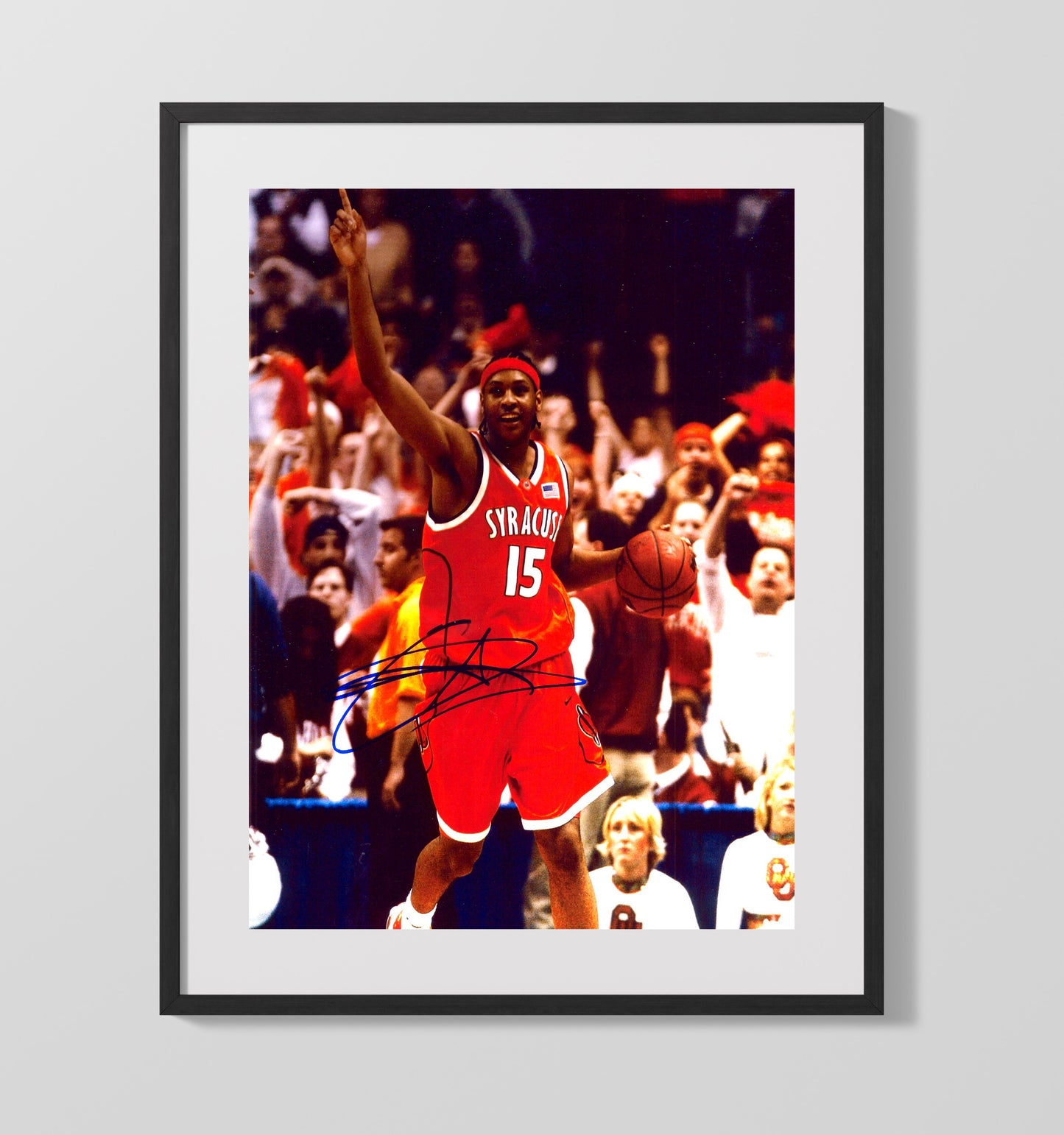 Syracuse Basketball Carmelo Anthony National Title Drive SI Cover 2003 College Basketball Wall Art 16x20 Gallery Frame college basketball wall art print