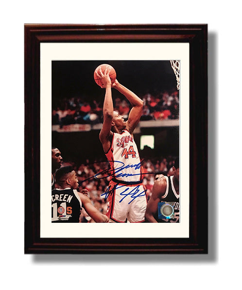 Syracuse Basketball Derrick Coleman Inside Finish College Basketball Wall Art 8x10 Beveled Frame college basketball wall art print