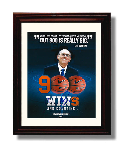 Syracuse Basketball Historic 900 Wins Milestone College Basketball Wall Art 8x10 Beveled Frame college basketball wall art print