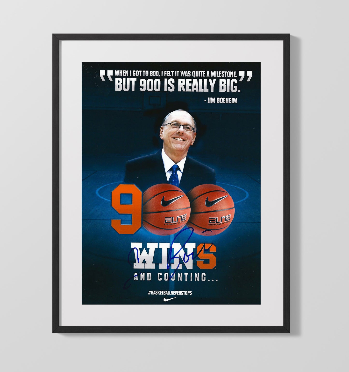 Syracuse Basketball Historic 900 Wins Milestone College Basketball Wall Art 16x20 Gallery Frame college basketball wall art print
