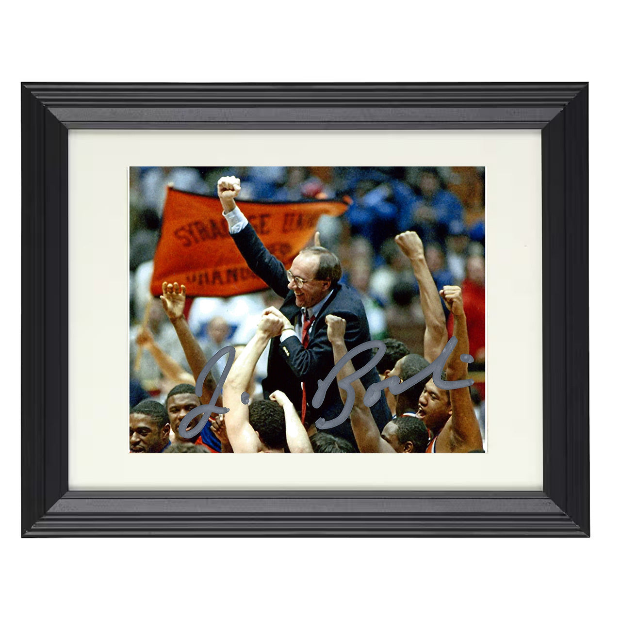 Syracuse – Jim Boeheim Title Celebration Lift – 8x10 black beveled framed college basketball wall art