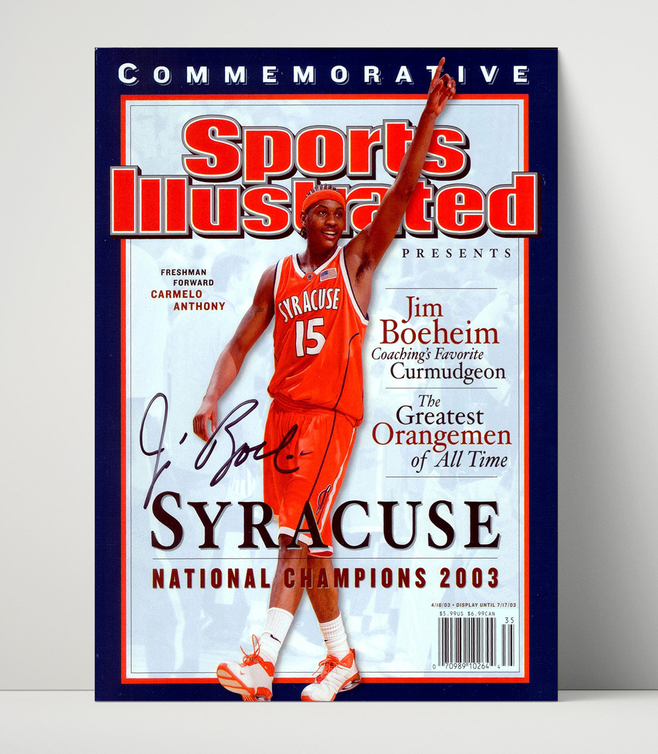 Syracuse Basketball Jim Boeheim Championship Nets SI Cover 2003 College Basketball Wall Art 16x20 Unframed Print college basketball wall art print