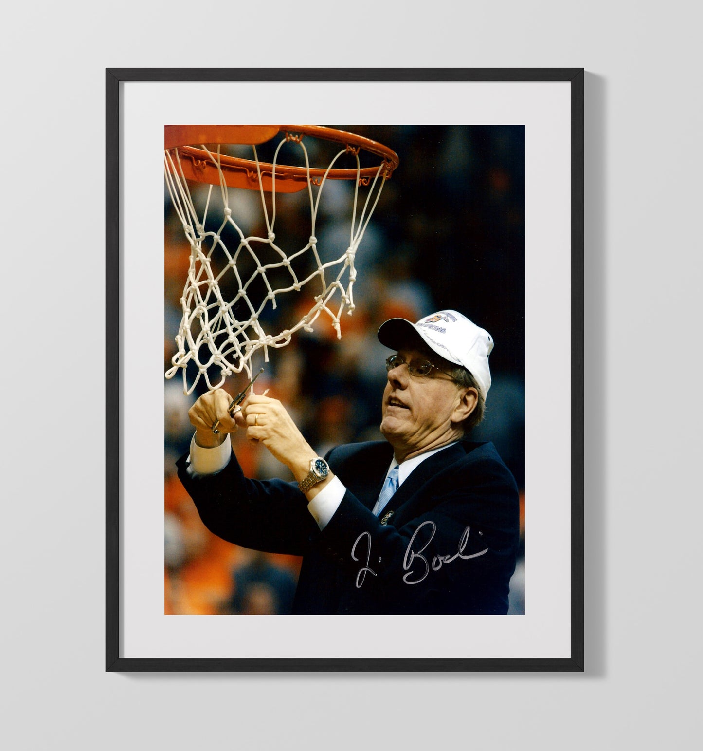 Syracuse Basketball Jim Boeheim Net Cut Championship Moment College Basketball Wall Art 16x20 Gallery Frame college basketball wall art print