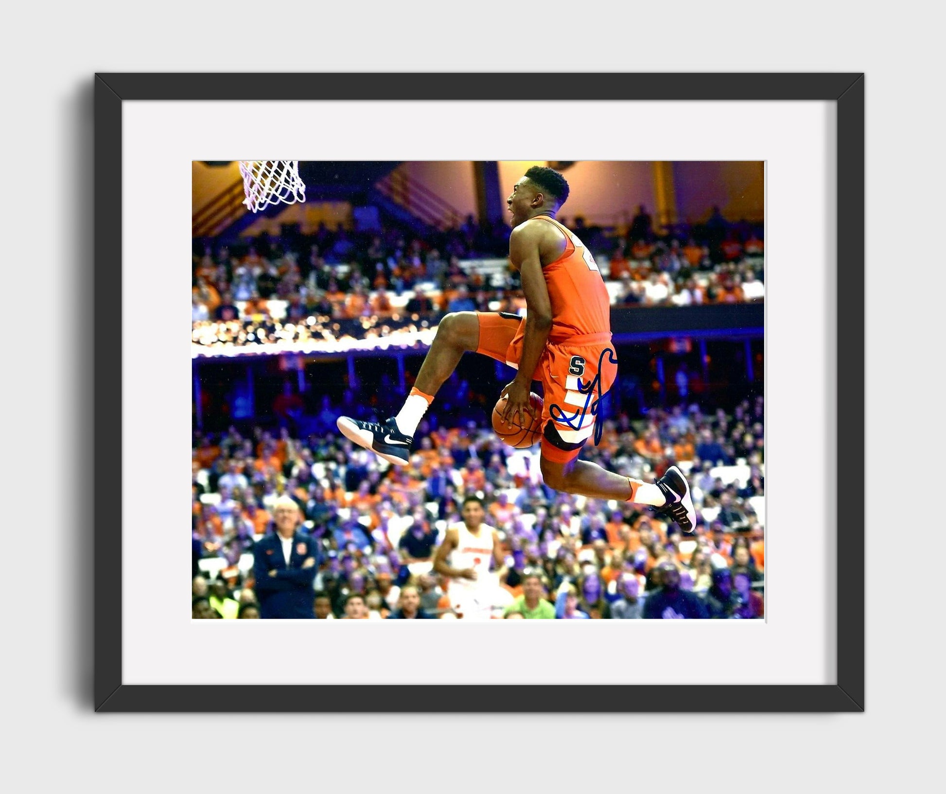 Syracuse Basketball Tyus Battle Between the Legs Dunk Showcase College Basketball Wall Art 16x20 Gallery Frame college basketball wall art print