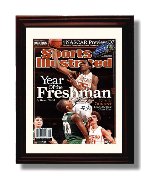 Texas Basketball Kevin Durant Freshman of the Year SI Cover 2007 College Basketball Wall Art 8x10 Beveled Frame college basketball wall art print