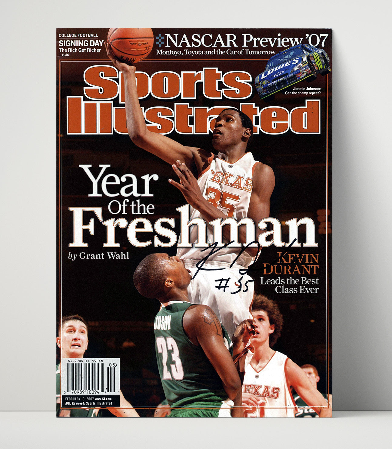 Texas Basketball Kevin Durant Freshman of the Year SI Cover 2007 College Basketball Wall Art 16x20 Unframed Print college basketball wall art print