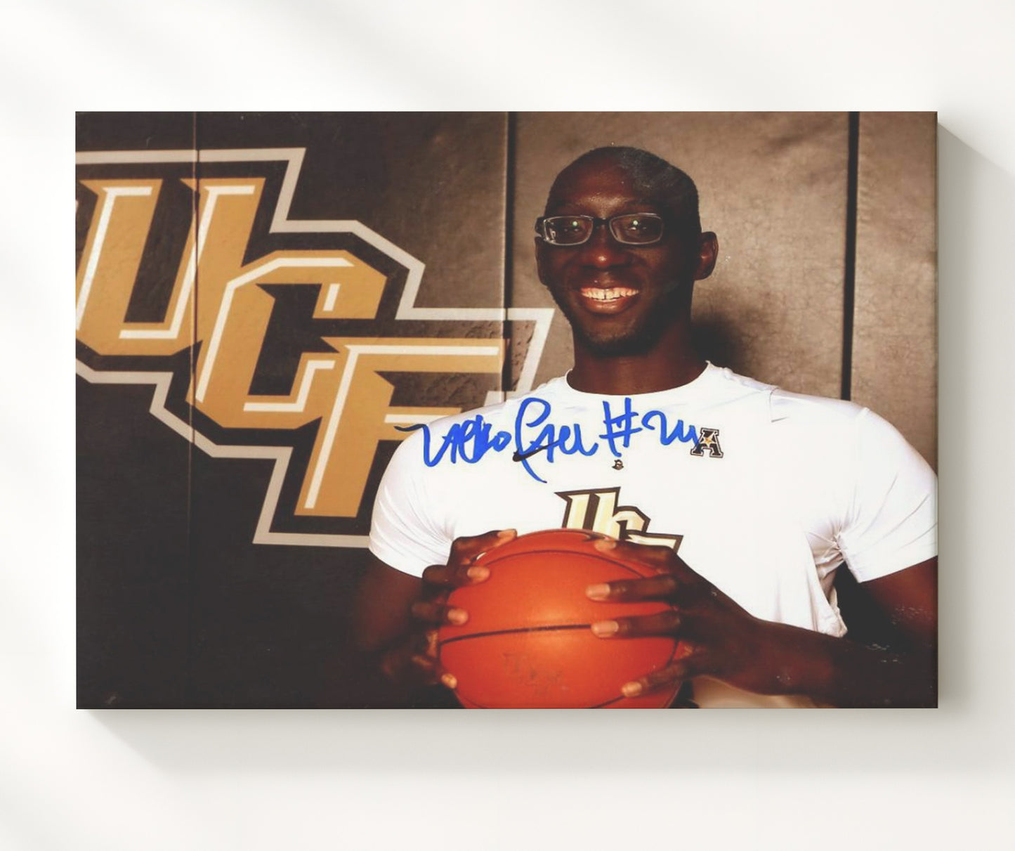 UCF Basketball Tacko Fall Towering Rim Presence Dunk College Basketball Wall Art 20x24 Canvas college basketball wall art print