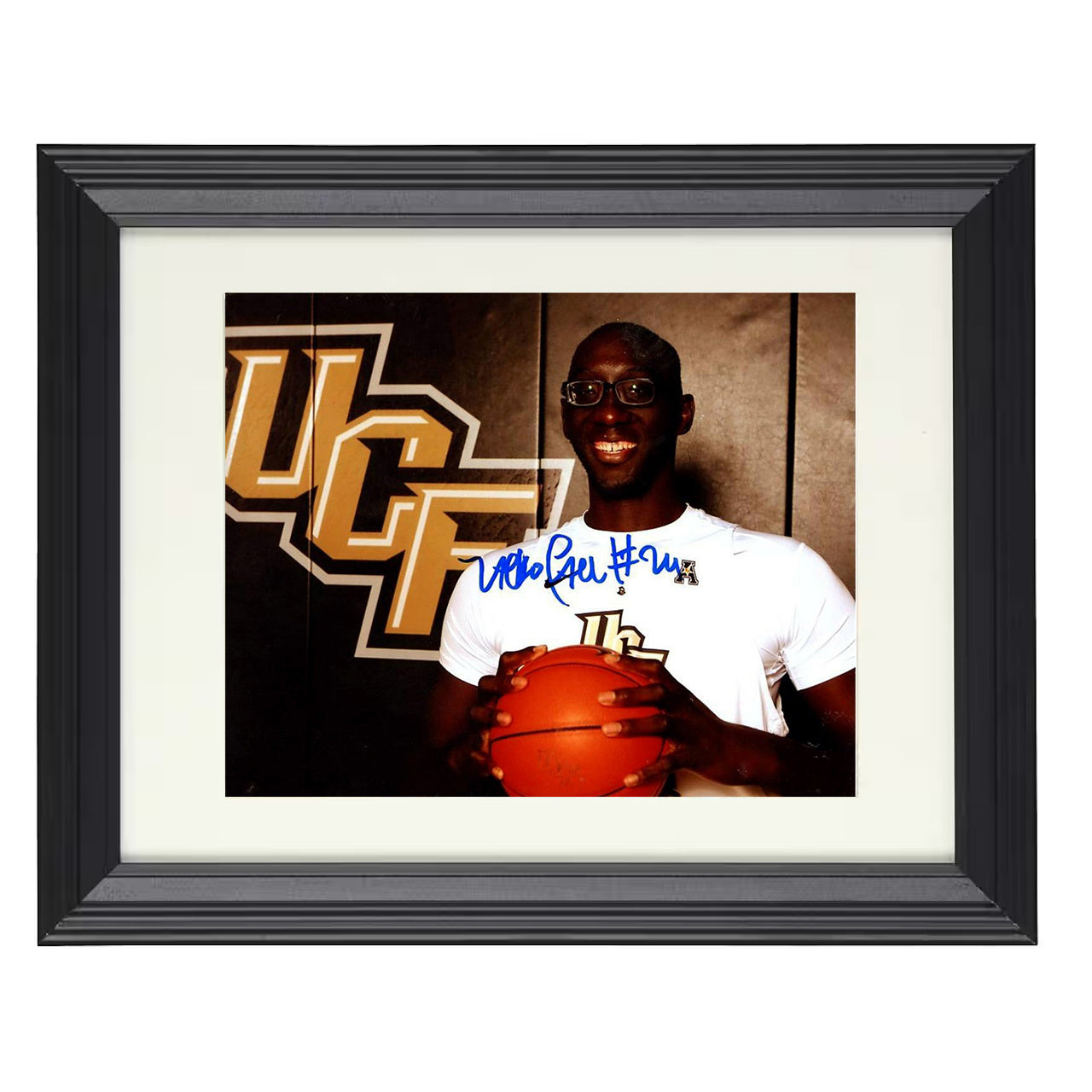 UCF – Tacko Fall Towering Rim Presence Dunk – 8x10 black beveled framed college basketball wall art