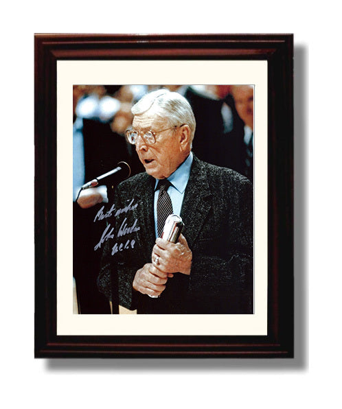 UCLA Basketball John Wooden Coaching Legend Courtside College Basketball Wall Art 8x10 Beveled Frame college basketball wall art print