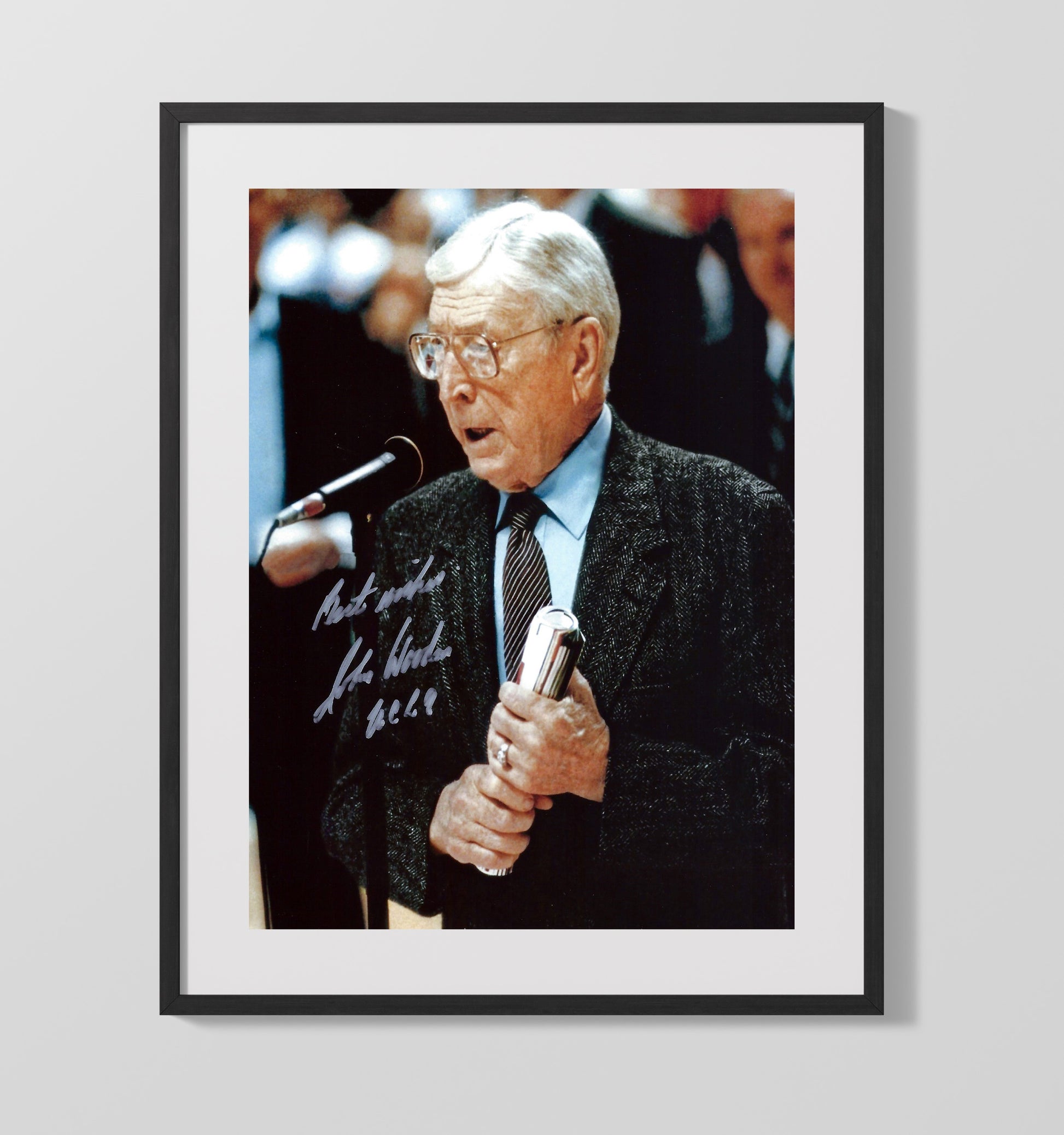 UCLA Basketball John Wooden Coaching Legend Courtside College Basketball Wall Art 16x20 Gallery Frame college basketball wall art print