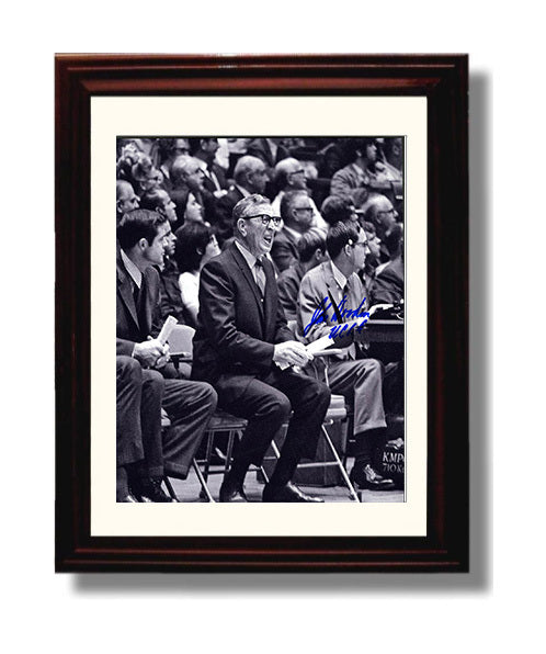 UCLA Basketball John Wooden Courtside Leadership Wizard of Westwood College Basketball Wall Art 8x10 Beveled Frame college basketball wall art print