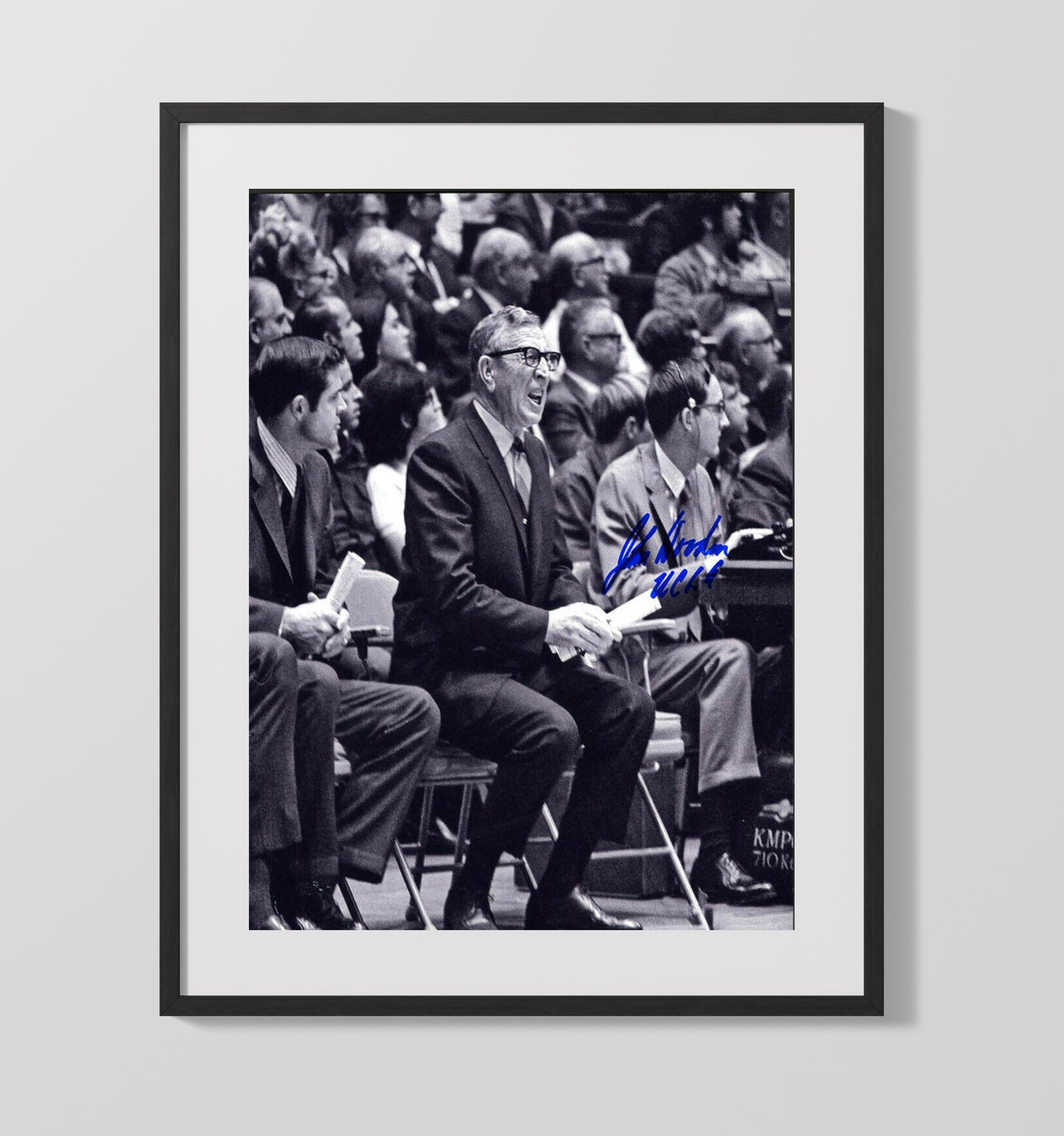 UCLA Basketball John Wooden Courtside Leadership Wizard of Westwood College Basketball Wall Art 16x20 Gallery Frame college basketball wall art print