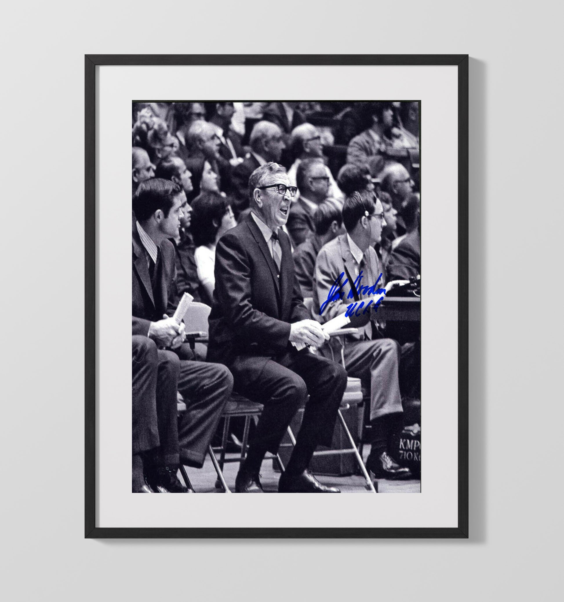 UCLA Basketball John Wooden Courtside Leadership Wizard of Westwood College Basketball Wall Art 16x20 Gallery Frame college basketball wall art print