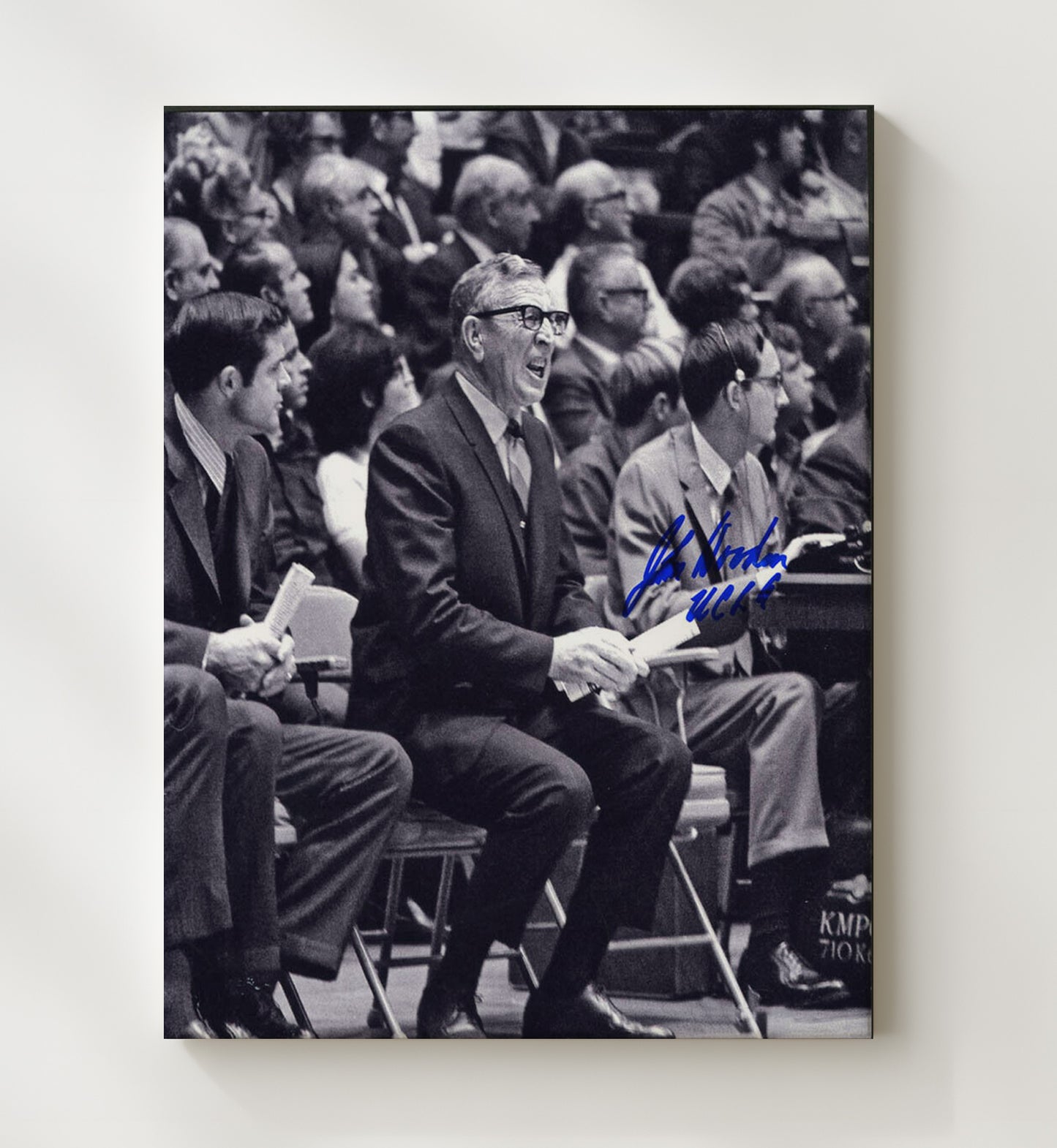UCLA Basketball John Wooden Courtside Leadership Wizard of Westwood College Basketball Wall Art 20x24 Canvas college basketball wall art print