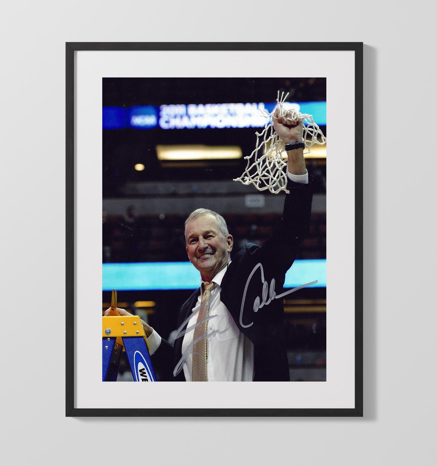 UConn Basketball Jim Calhoun Net Cut Championship Moment College Basketball Wall Art 16x20 Gallery Frame college basketball wall art print