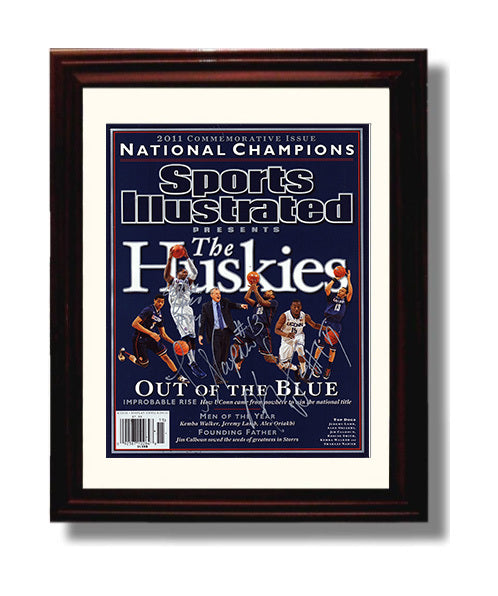 UConn Basketball Kemba Walker Huskies National Champions Out of the Blue 2011 SI College Basketball Wall Art 8x10 Beveled Frame college basketball wall art print
