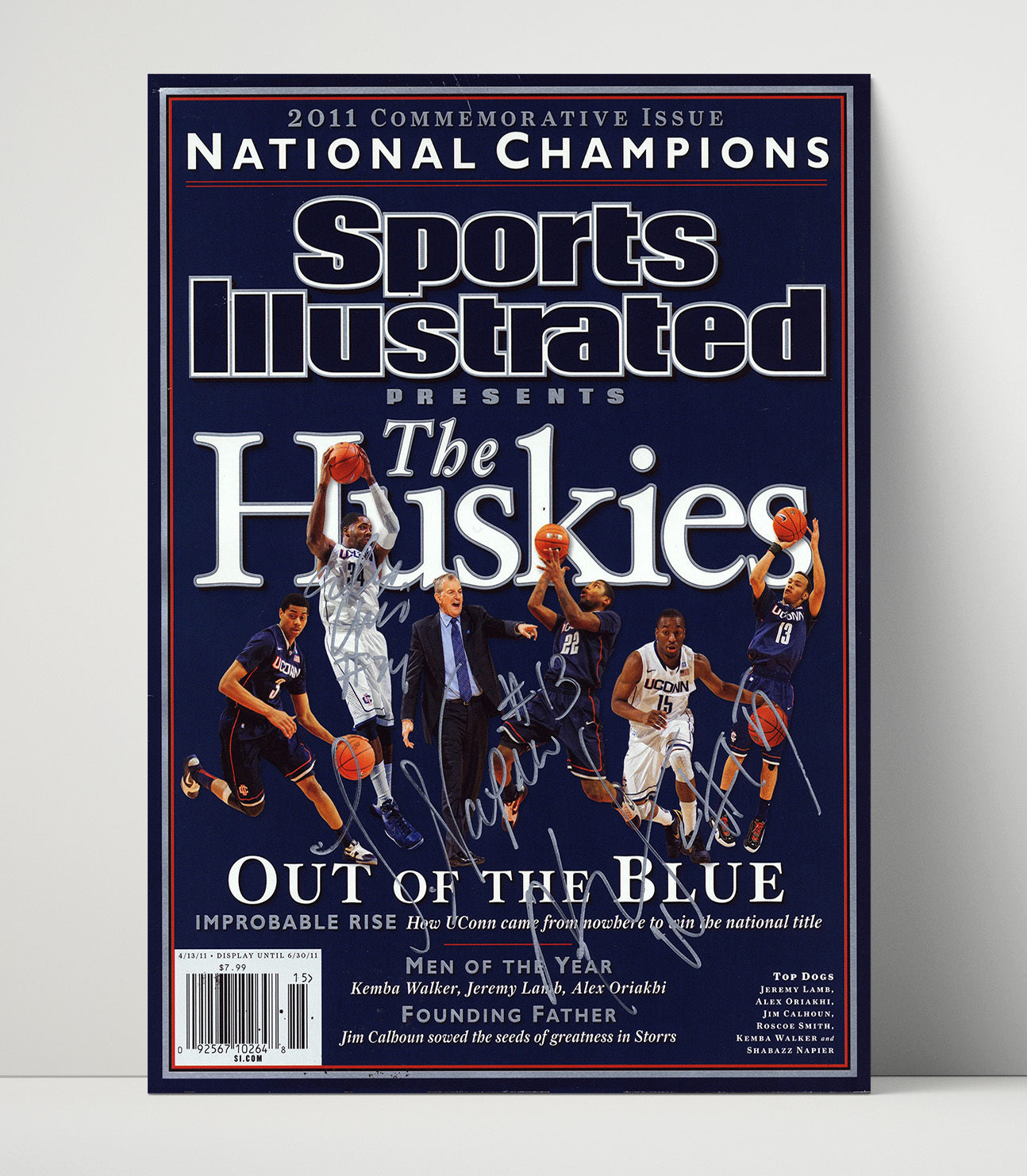 UConn Basketball Kemba Walker Huskies National Champions Out of the Blue 2011 SI College Basketball Wall Art 16x20 Unframed Print college basketball wall art print