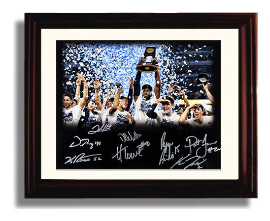 Villanova Basketball 2016 Championship Confetti Celebration Trophy Lift College Basketball Wall Art 8x10 Beveled Frame college basketball wall art print