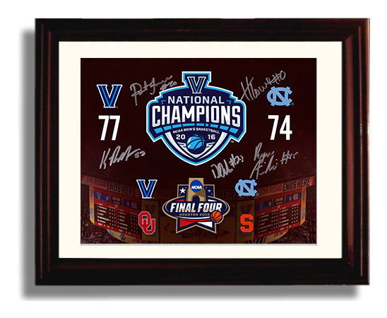 Villanova Basketball 2016 Title Game Scoreboard Victory Moment College Basketball Wall Art 8x10 Beveled Frame college basketball wall art print