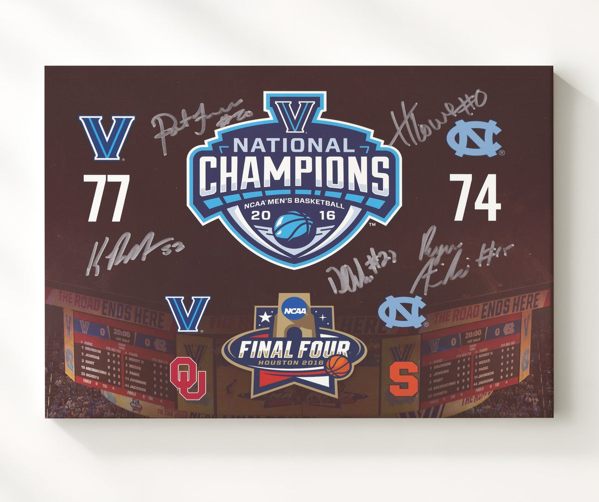 Villanova Basketball 2016 Title Game Scoreboard Victory Moment 16x20 Gallery Frame college basketball wall art