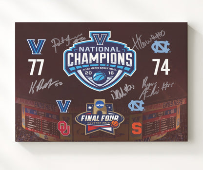 Villanova Basketball 2016 Title Game Scoreboard Victory Moment 16x20 Gallery Frame college basketball wall art