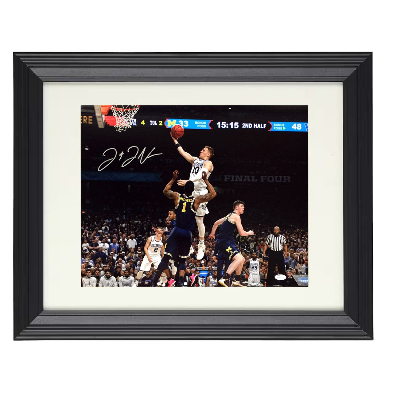 Villanova – DiVincenzo Explosive Championship Dunk – 8x10 black beveled framed college basketball wall art