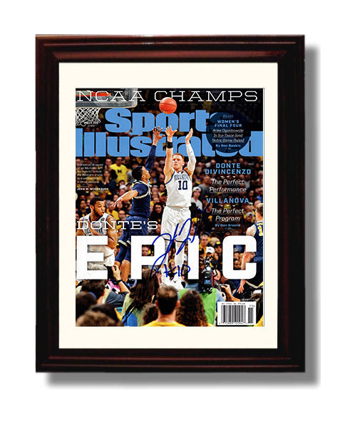Villanova Basketball Donte DiVincenzo Championship Shot Epic Performance 2018 SI Cover College Basketball Wall Art 8x10 Beveled Frame college basketball wall art print