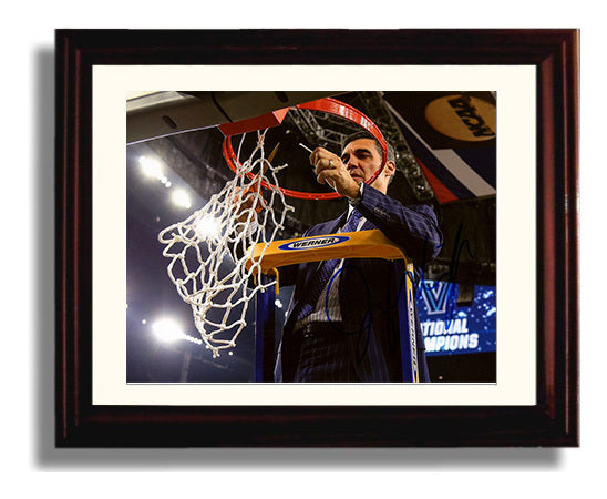 Villanova Basketball Jay Wright Net Cutting Championship Tradition College Basketball Wall Art 8x10 Beveled Frame college basketball wall art print