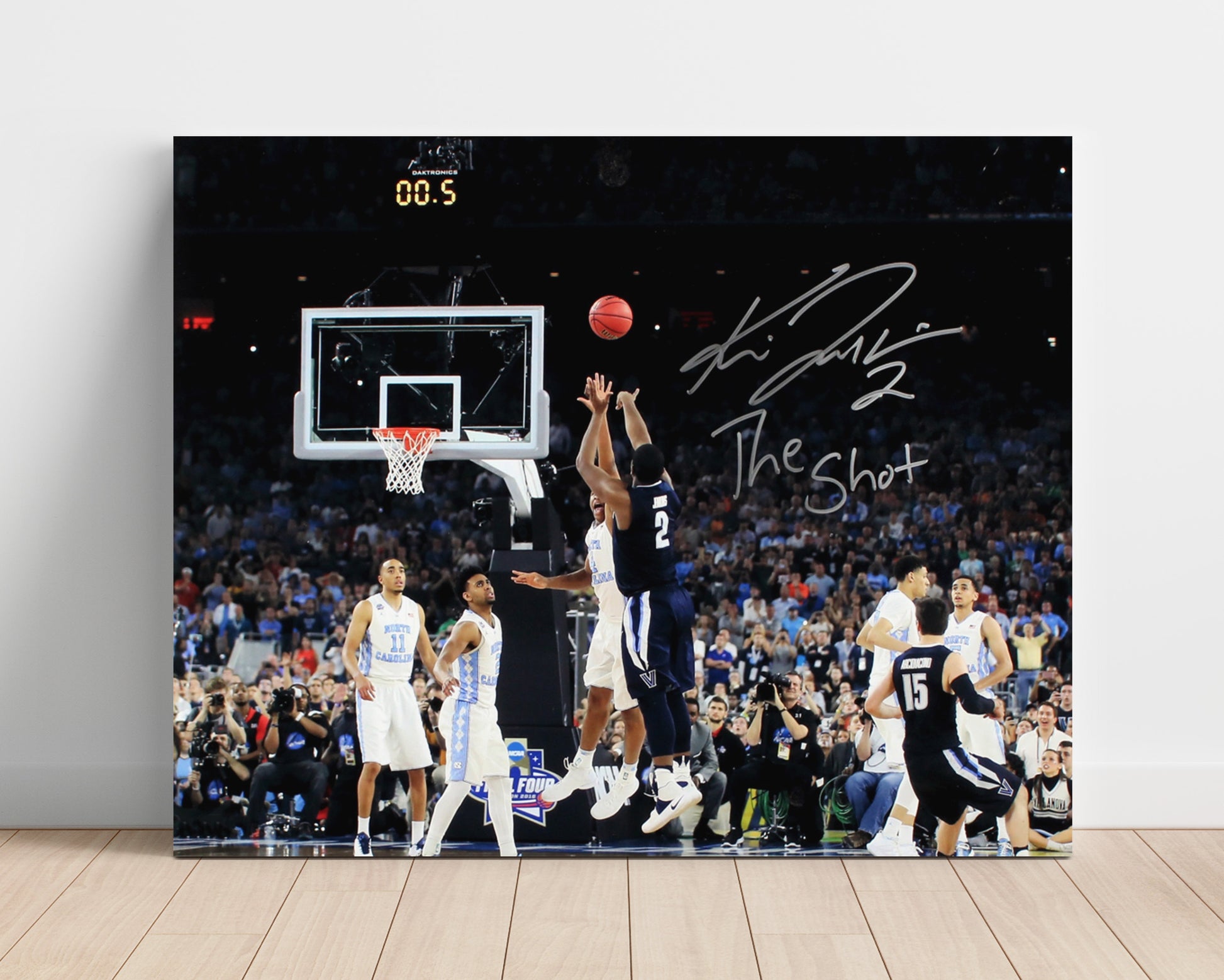 Villanova Basketball Kris Jenkins Buzzer Beater The Shot College Basketball Wall Art 16x20 Unframed Print college basketball wall art print