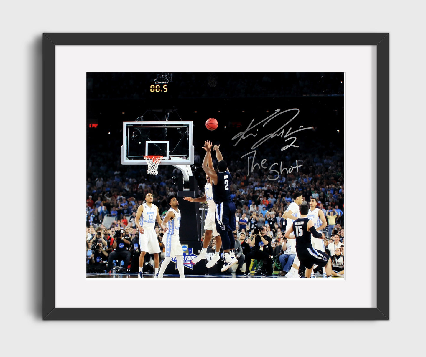 Villanova Basketball Kris Jenkins Buzzer Beater The Shot College Basketball Wall Art 16x20 Gallery Frame college basketball wall art print