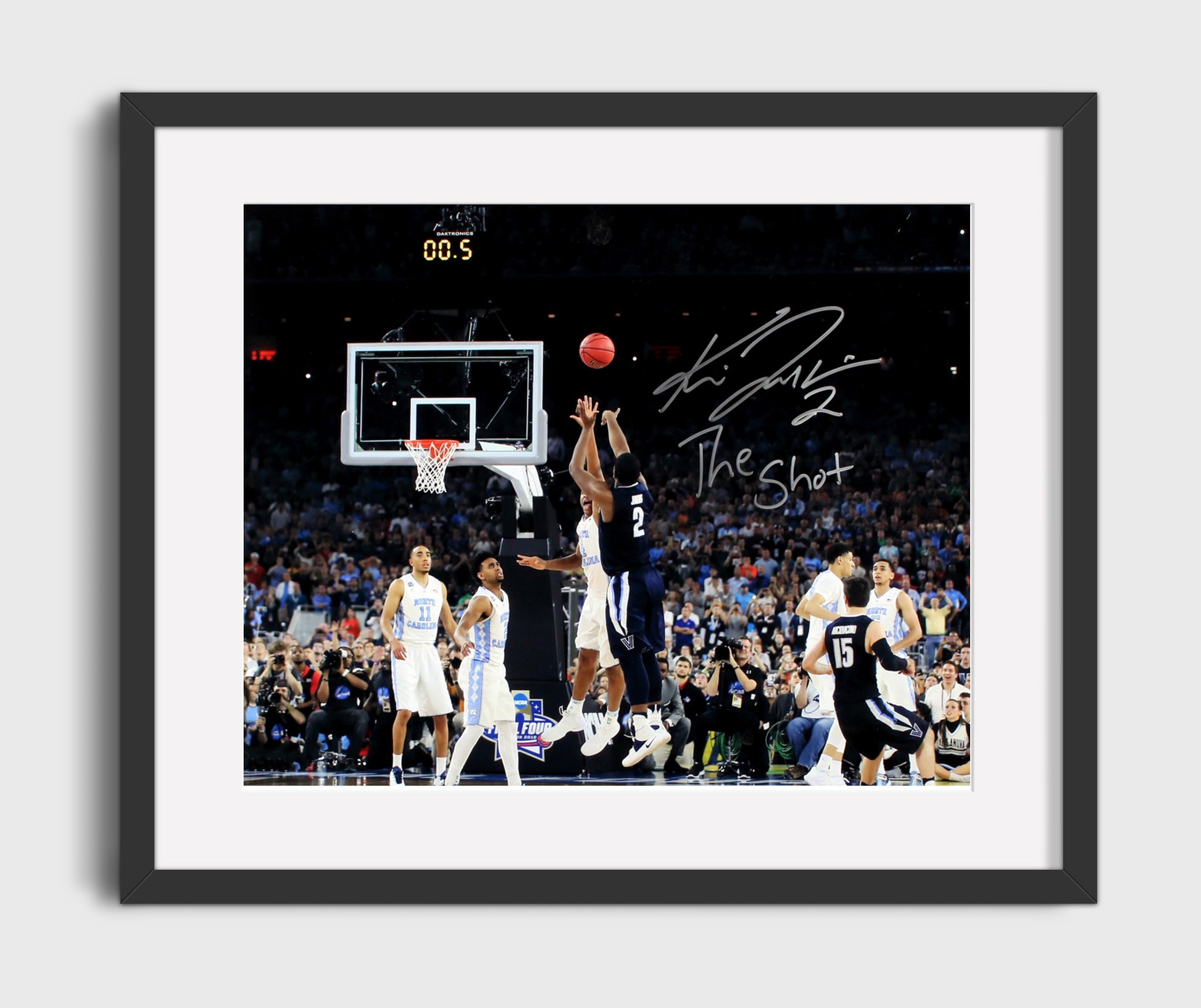 Villanova Basketball Kris Jenkins Buzzer Beater The Shot College Basketball Wall Art 16x20 Gallery Frame college basketball wall art print
