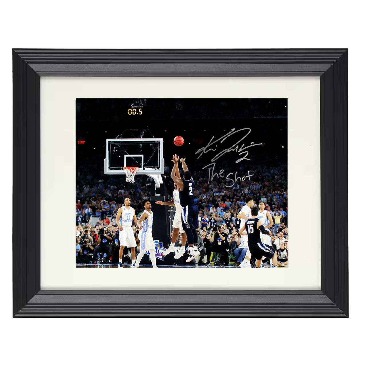 Villanova – Kris Jenkins Buzzer-Beater the Shot – 8x10 black beveled framed college basketball wall art