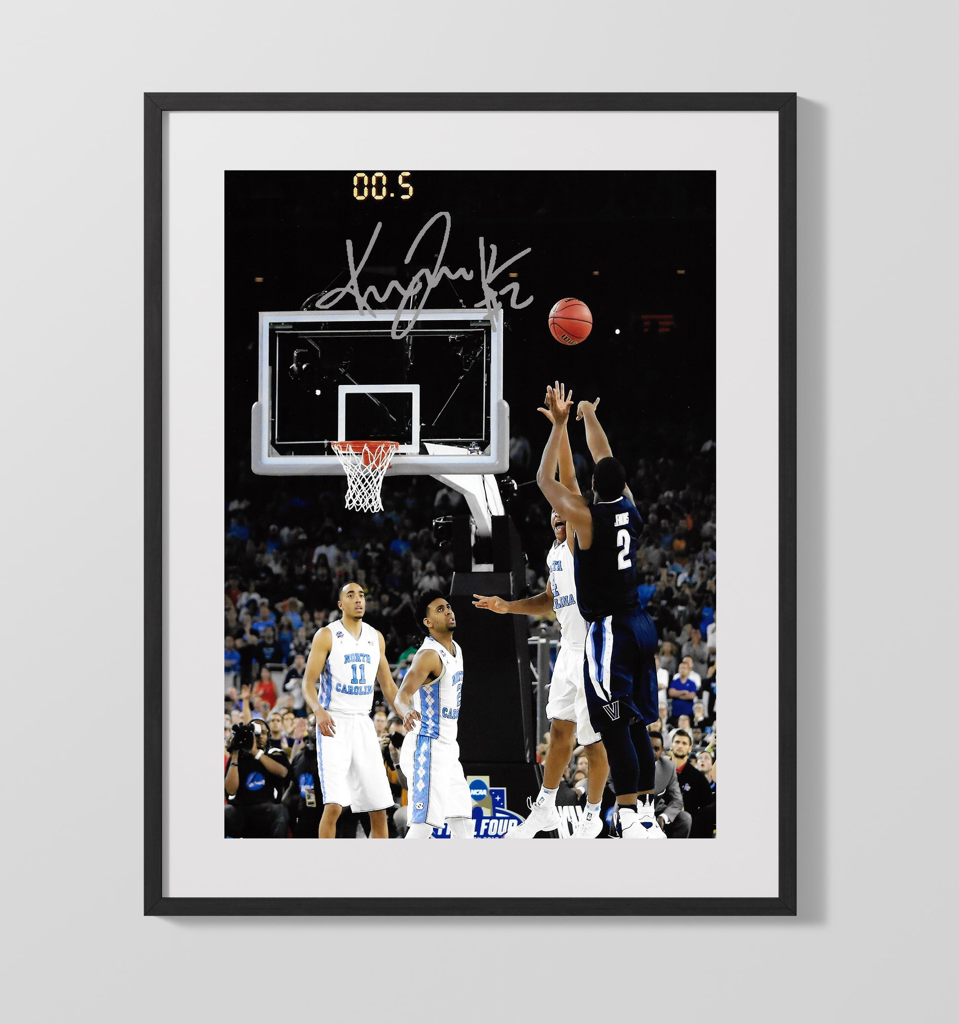 Villanova Basketball Kris Jenkins Buzzer Beater The Shot Heard Round 2016 College Basketball Wall Art 16x20 Gallery Frame college basketball wall art print