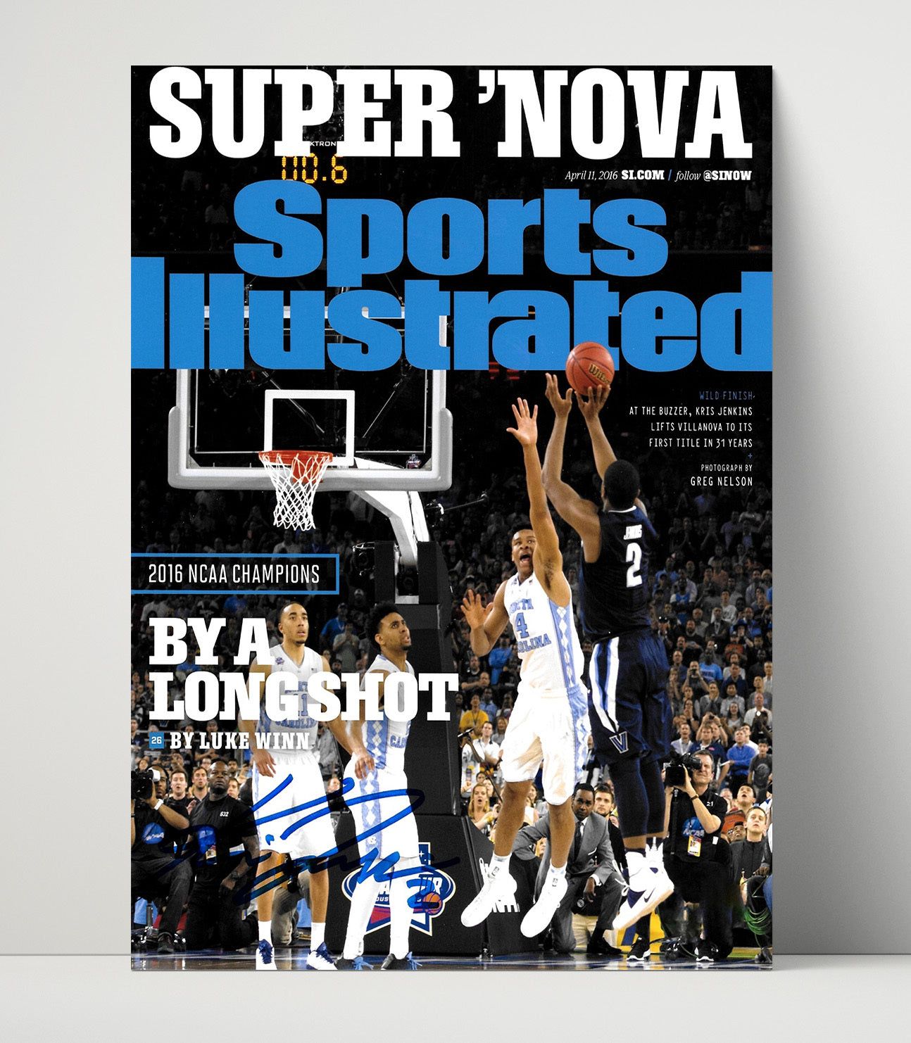 Villanova Basketball Super Nova Championship Burst 2016 SI Cover College Basketball Wall Art 16x20 Unframed Print college basketball wall art print
